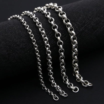 Rolo Chain Necklace Hook and Eye Clasp 5mm