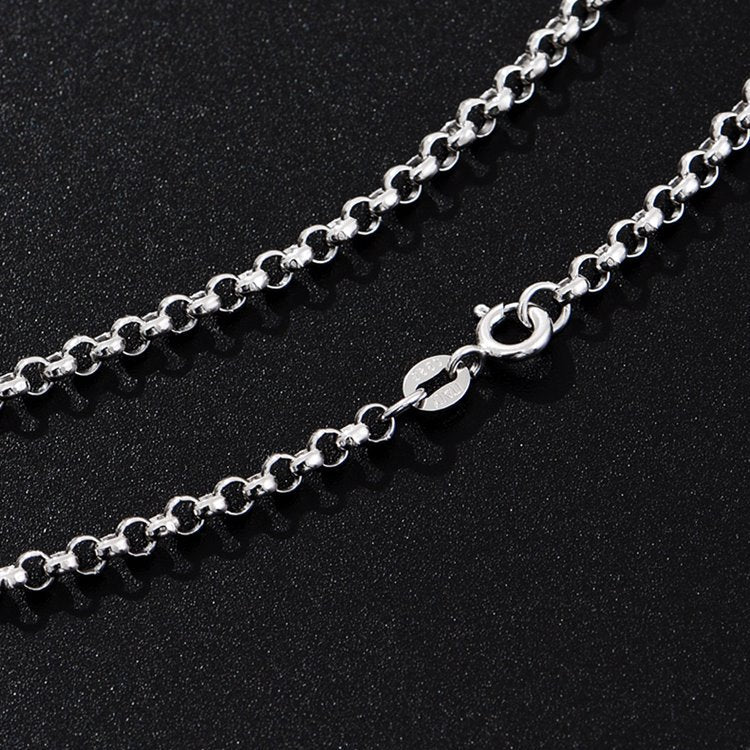 Rolo Chain Necklace Spring Ring Clasp 4mm