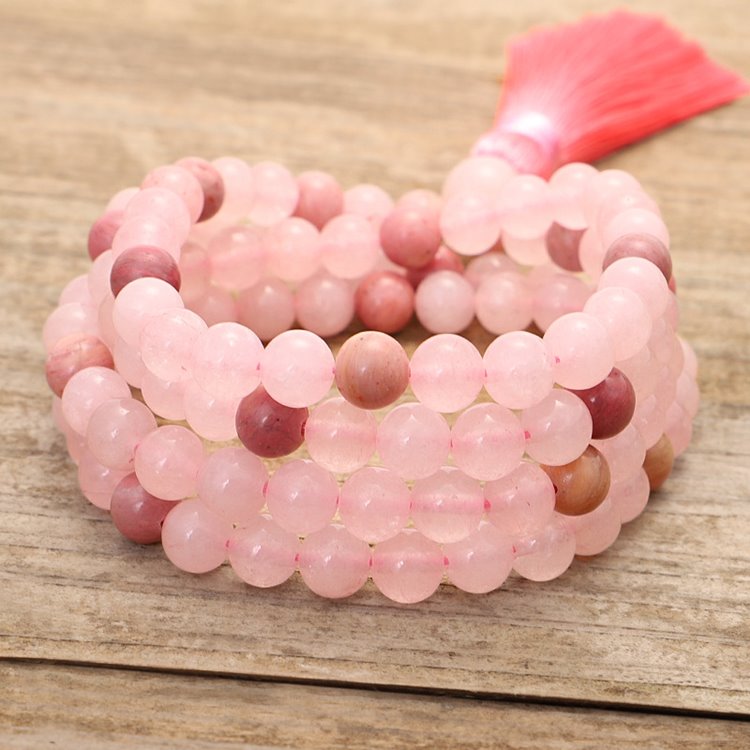 Rose Quartz 108 Mala Beads