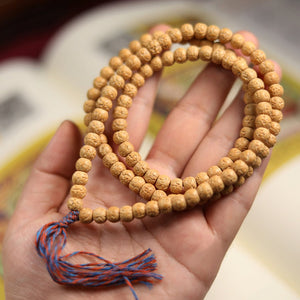Round Skin-Refined Small Rudraksha Mala 108 Beads