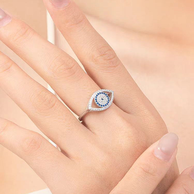 Silver Evil Eye Ring