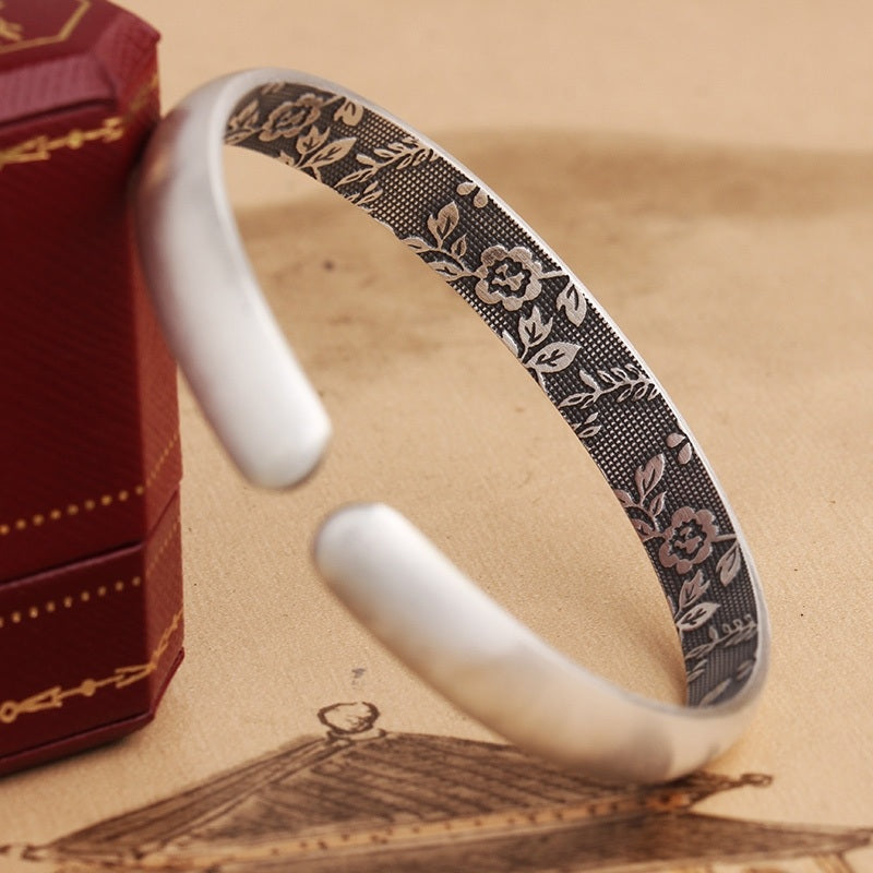 Silver Om Mani Padme Hum Bracelet