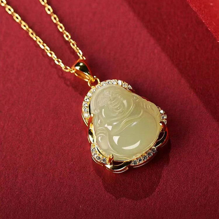 Small Light Green Buddha Necklace