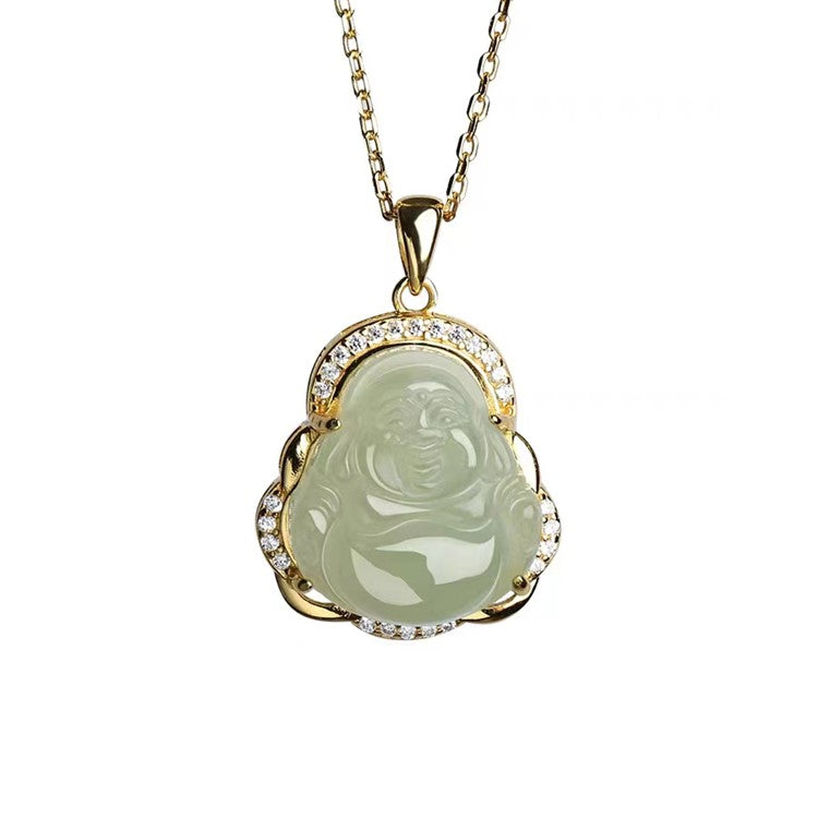 Small Light Green Buddha Necklace