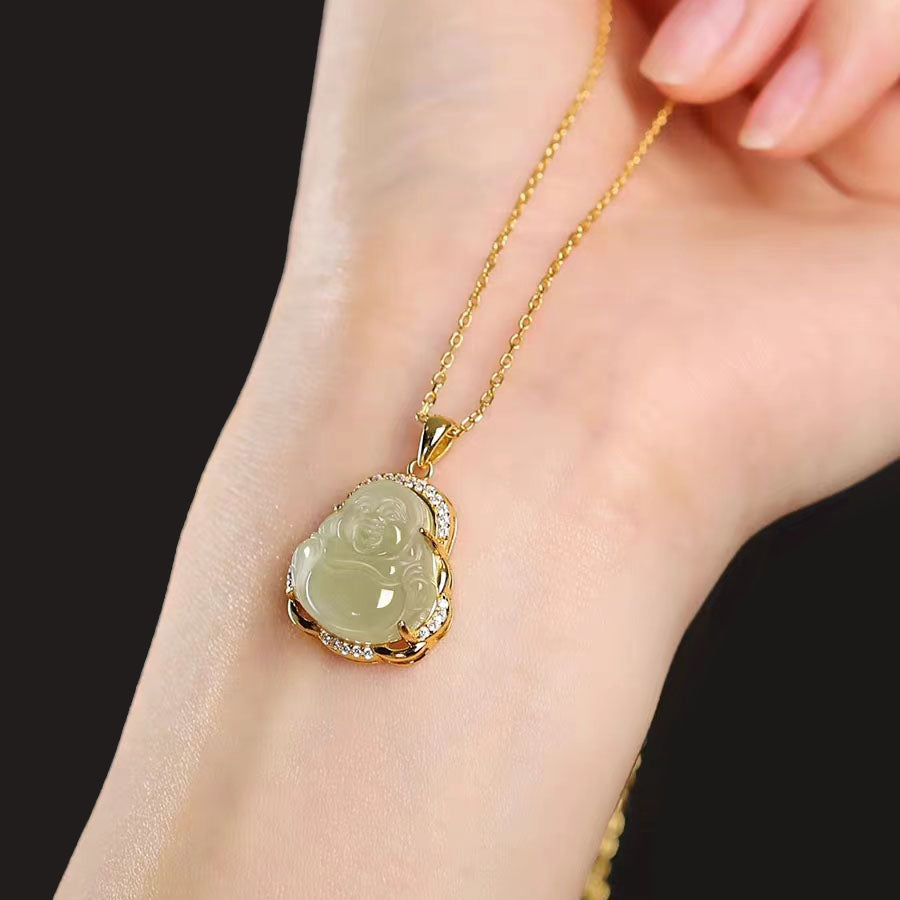 Small Light Green Buddha Necklace