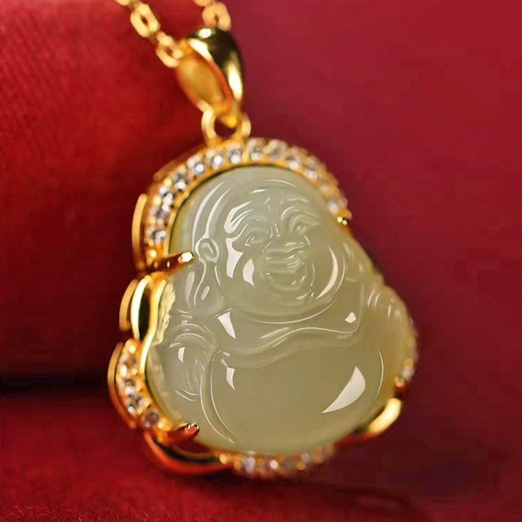 Small Light Green Buddha Necklace