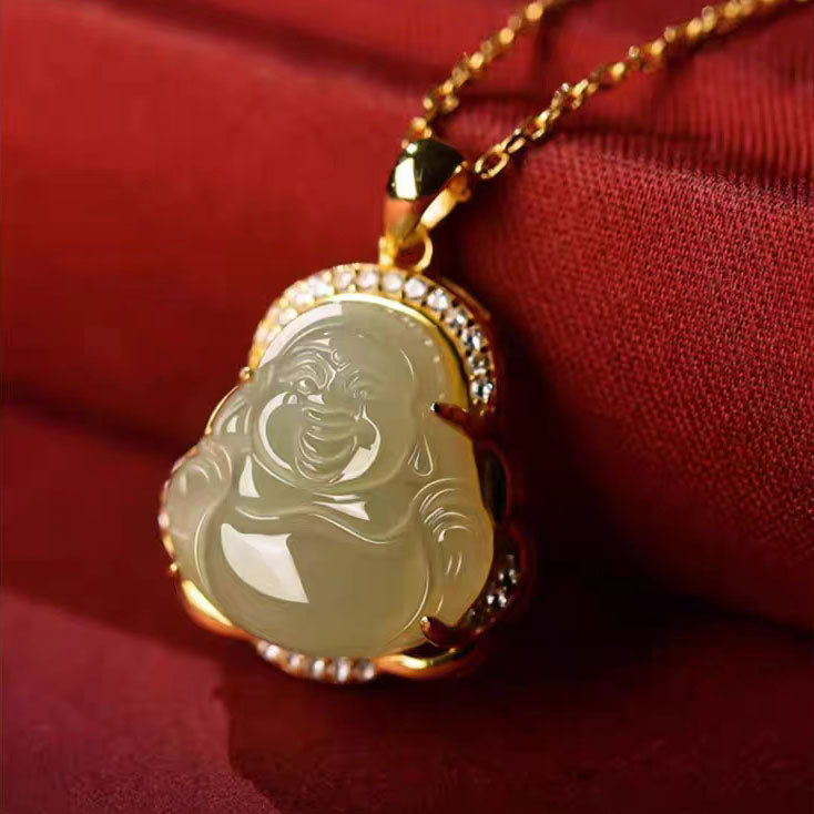 Small Light Green Buddha Necklace