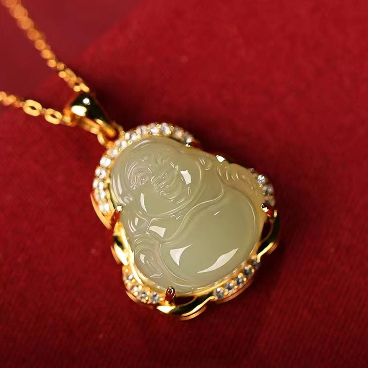 Small Light Green Buddha Necklace