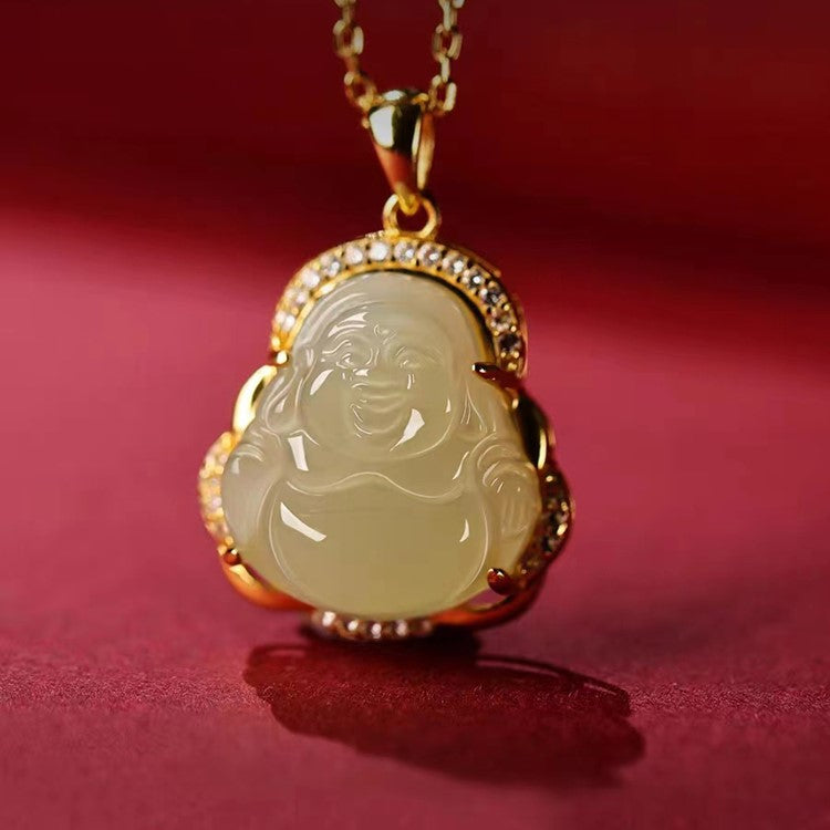 Small Light Green Buddha Necklace