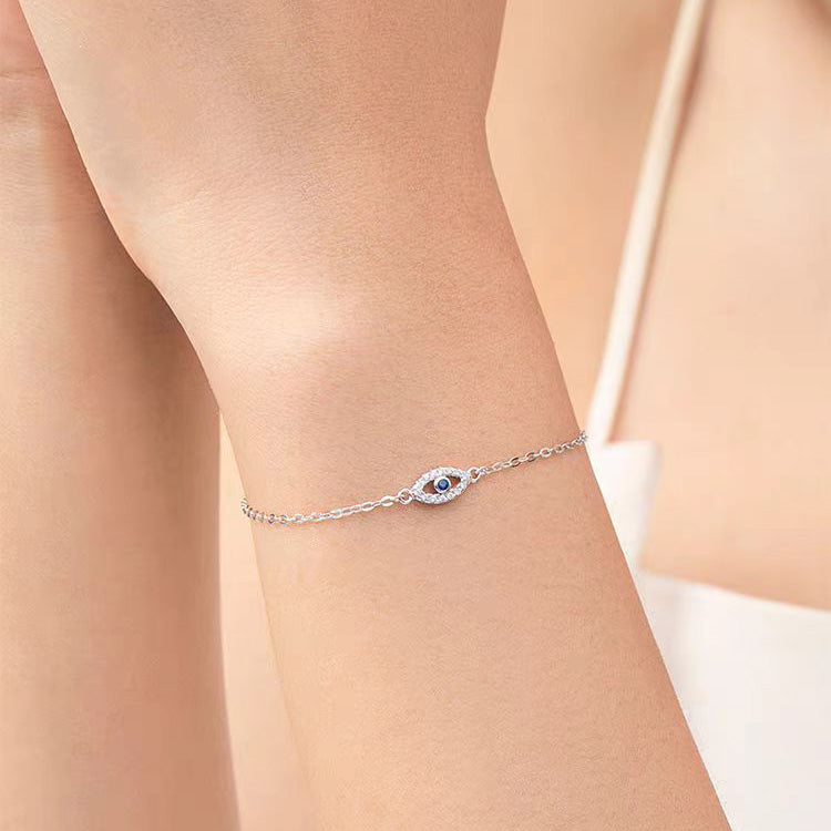 Sterling Silver Evil Eye Bracelet