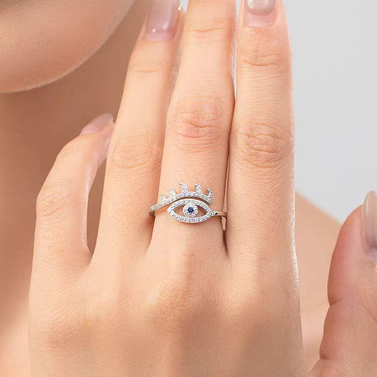 Sterling Silver Evil Eye Ring