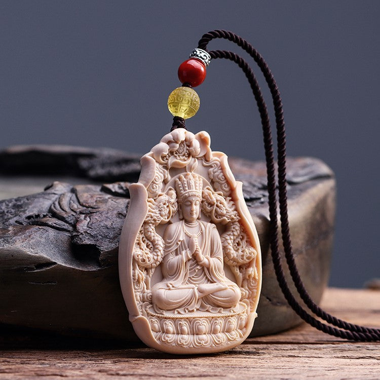 Supreme Buddha Ivory Vairocana Pendant