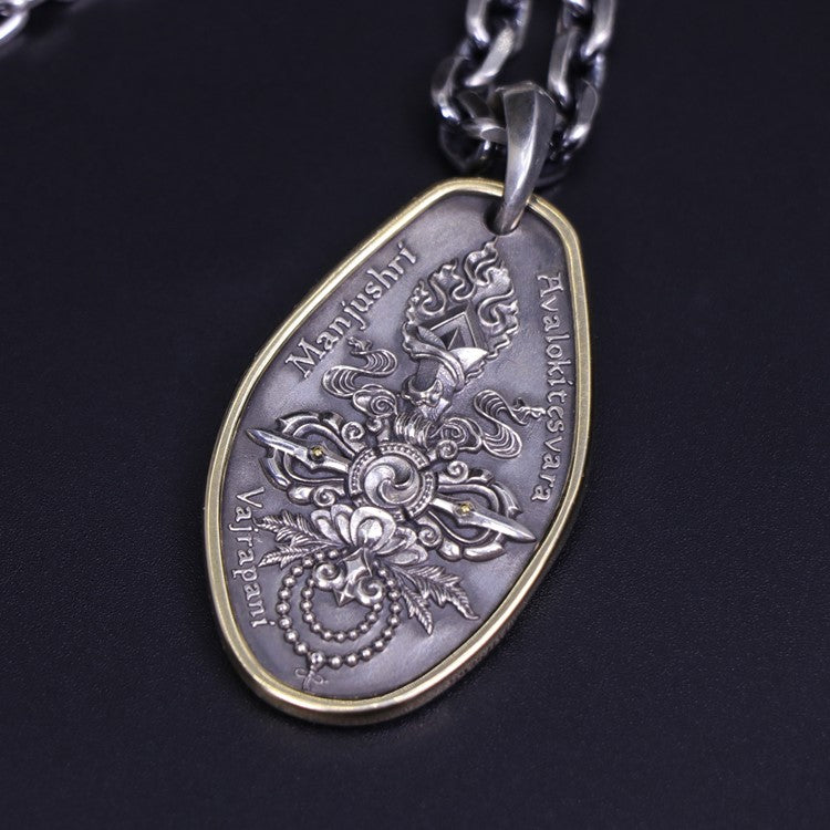 Three Great Bodhisattvas Buddhism Pendant