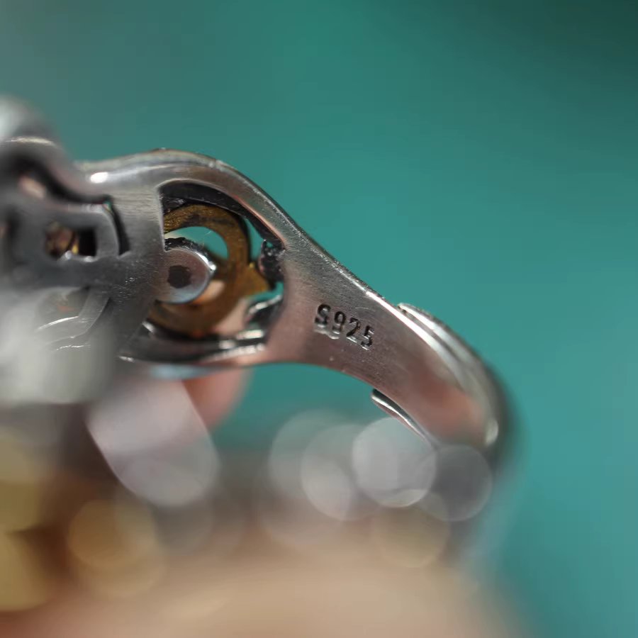 Vintage Tibet Mammoth Tusk Ivory Skull Ring