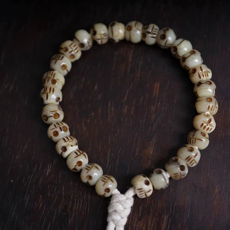 Tibet Yak Bone Skull Mala