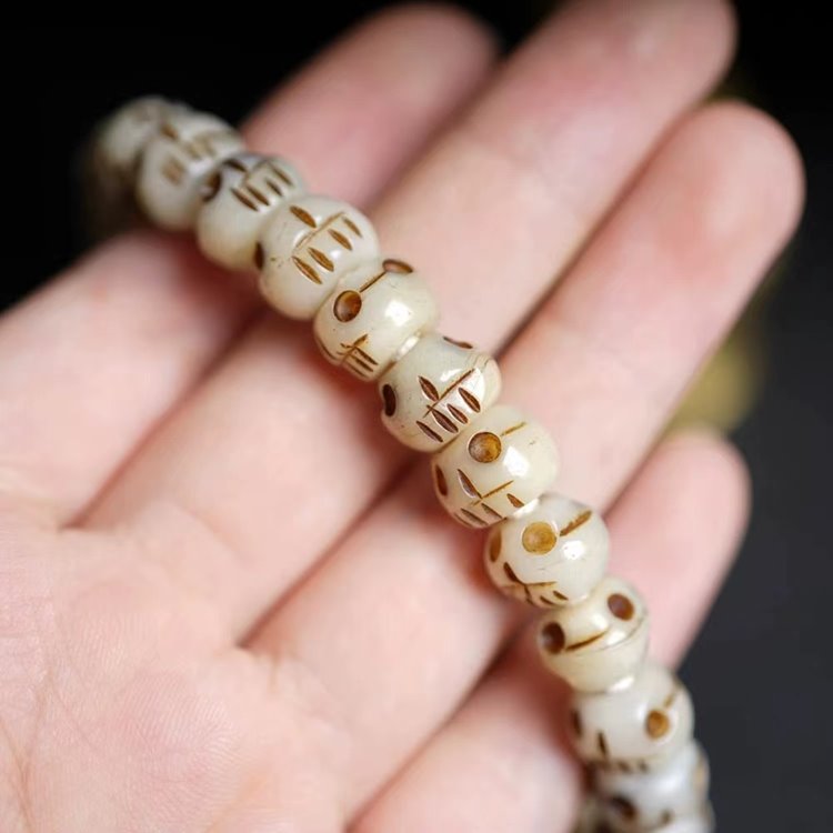Tibet Yak Bone Skull Mala