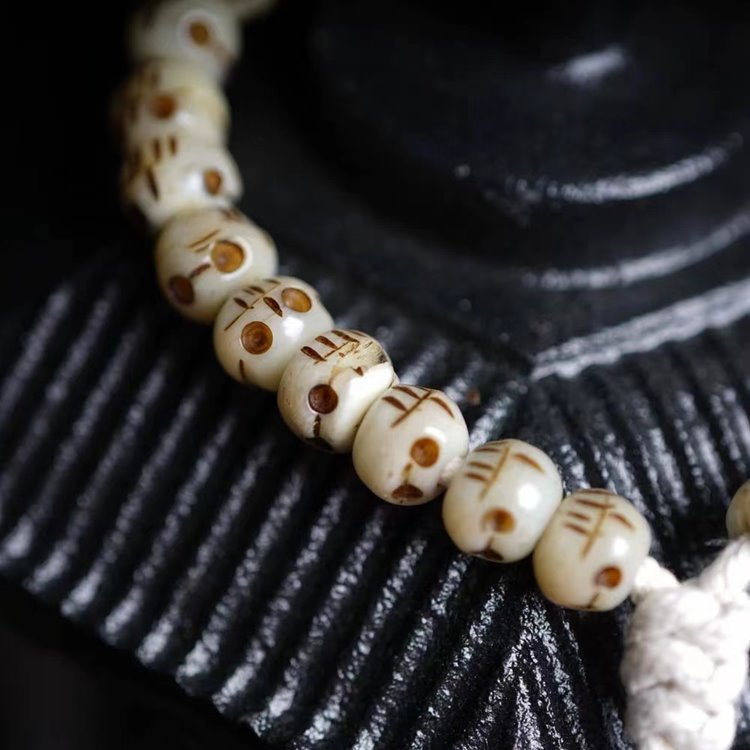 Tibet Yak Bone Skull Mala
