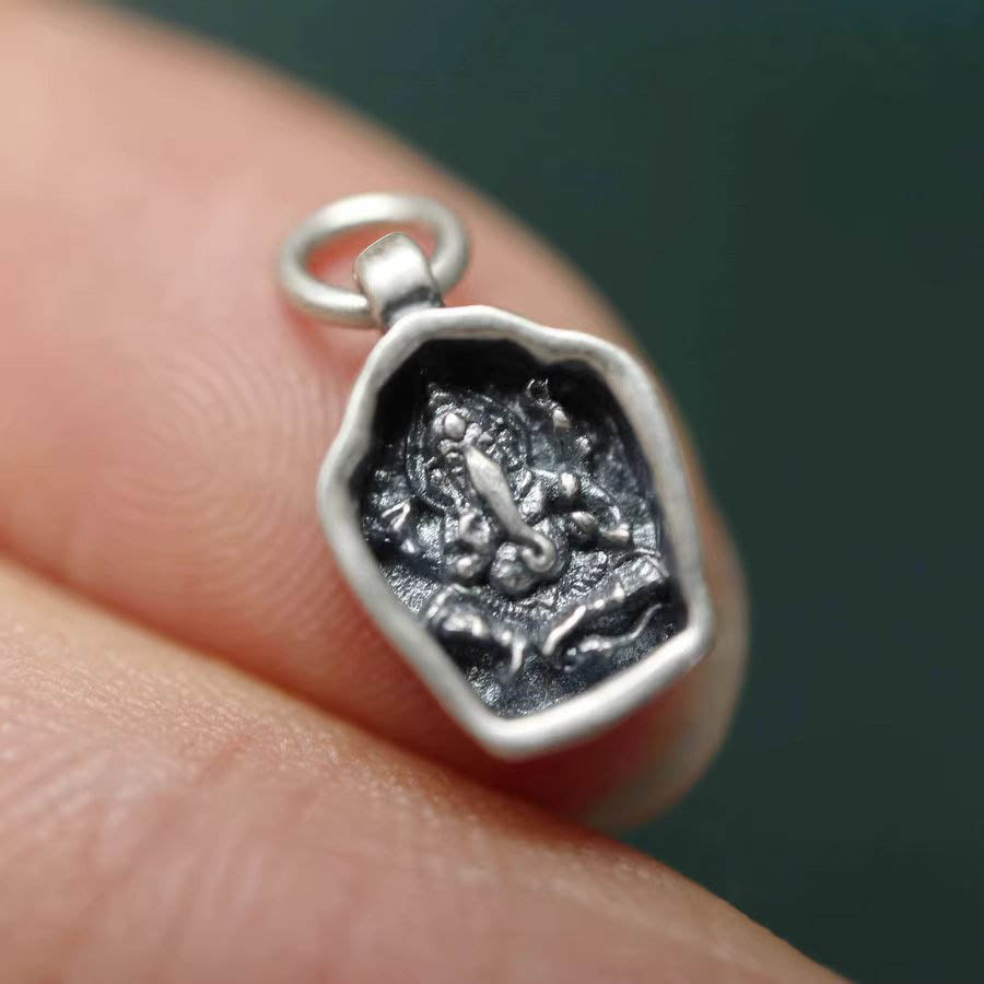 Old Tibetan Silver Ganesha Pendant