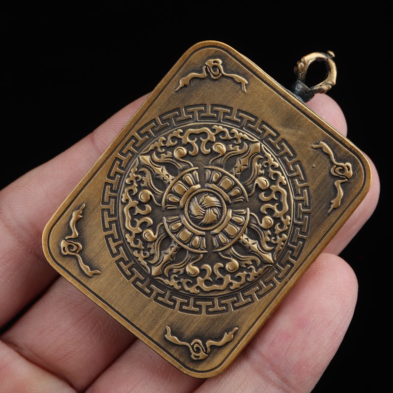 Tibetan Hand-Painted Akasagarbha Thangka Pendant