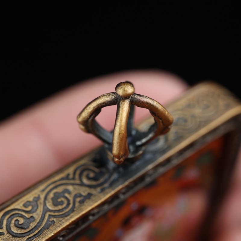 Tibetan Hand-Painted Akasagarbha Thangka Pendant