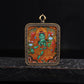 Tibetan Hand-Painted Green Tara Thangka Pendant