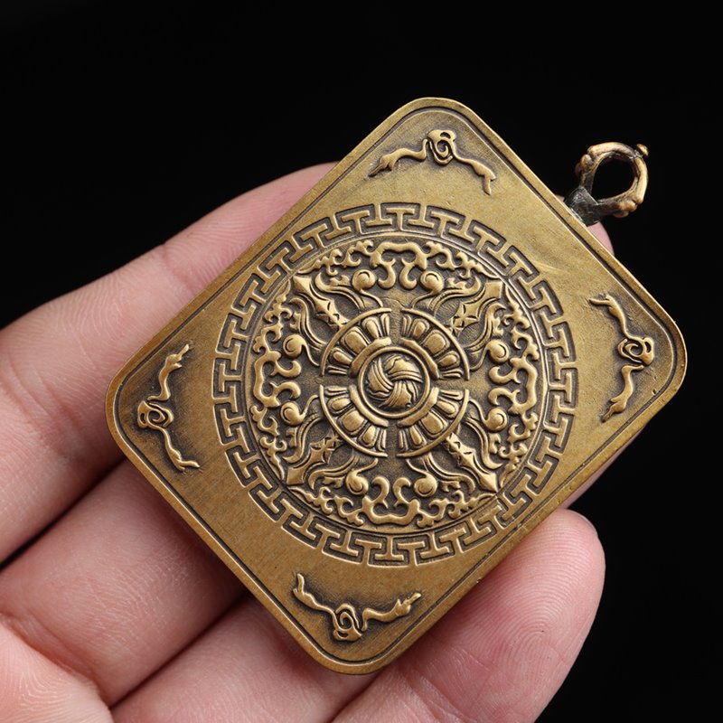 Tibetan Hand-Painted Shakyamuni Thangka Pendant