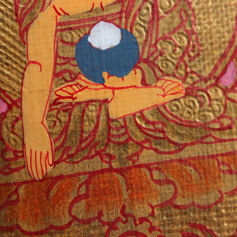 Tibetan Hand-Painted Shakyamuni Thangka Pendant