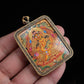 Tibetan Hand-Painted Yellow Dzambhala Thangka Pendant