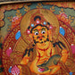 Tibetan Hand-Painted Yellow Dzambhala Thangka Pendant