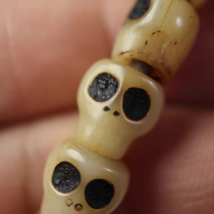 Tibetan Impermanence Yak Bone Skull Prayer Beads