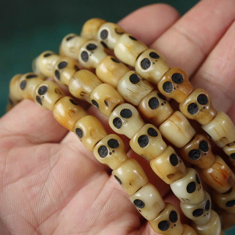 Tibetan Impermanence Yak Bone Skull Prayer Beads