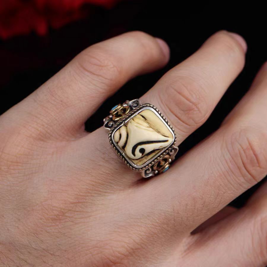 Tibetan Mammoth Tusk Ivory Ring