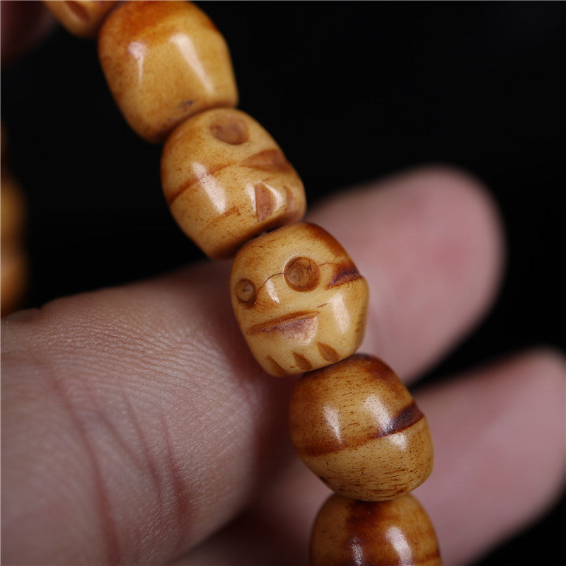 Tibetan Yak Bone Impermanence Skull Mala Beads