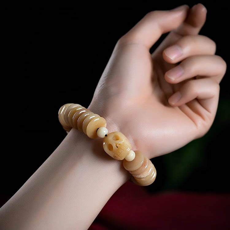 Tibetan Yak Bone Skull Bracelet