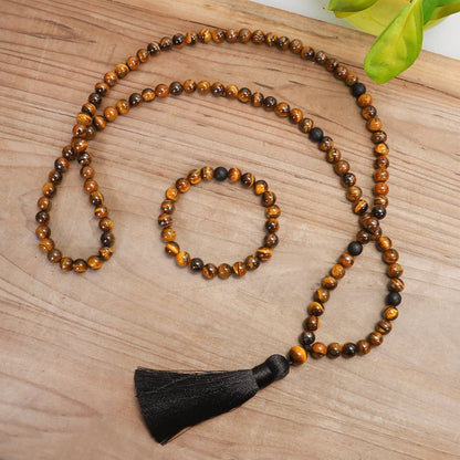 Tigers Eye Mala Necklace