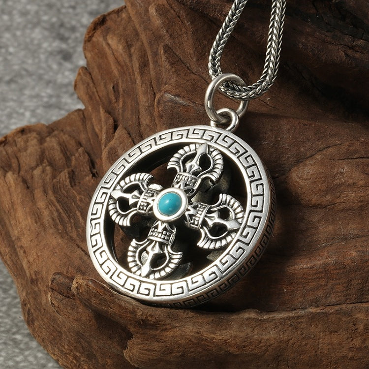 Turquoise Double Vajra Dorje Pendant