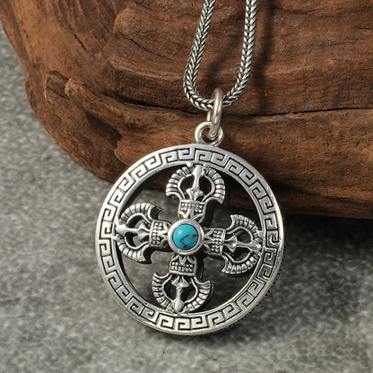 Turquoise Double Vajra Dorje Pendant