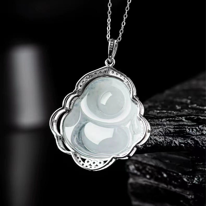 White Jade Buddha Necklace