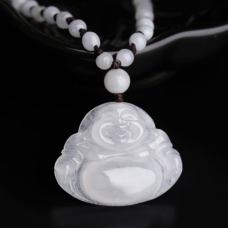 White Jade Laughing Buddha Pendant