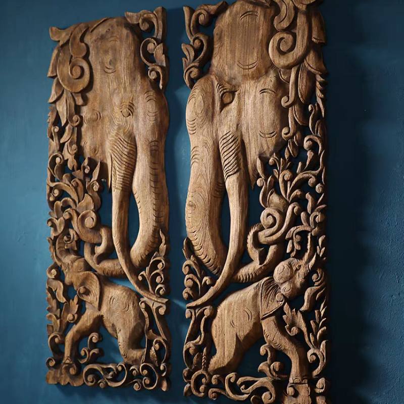 Wooden Elephant Wall Art