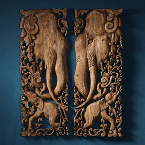 Wooden Elephant Wall Art