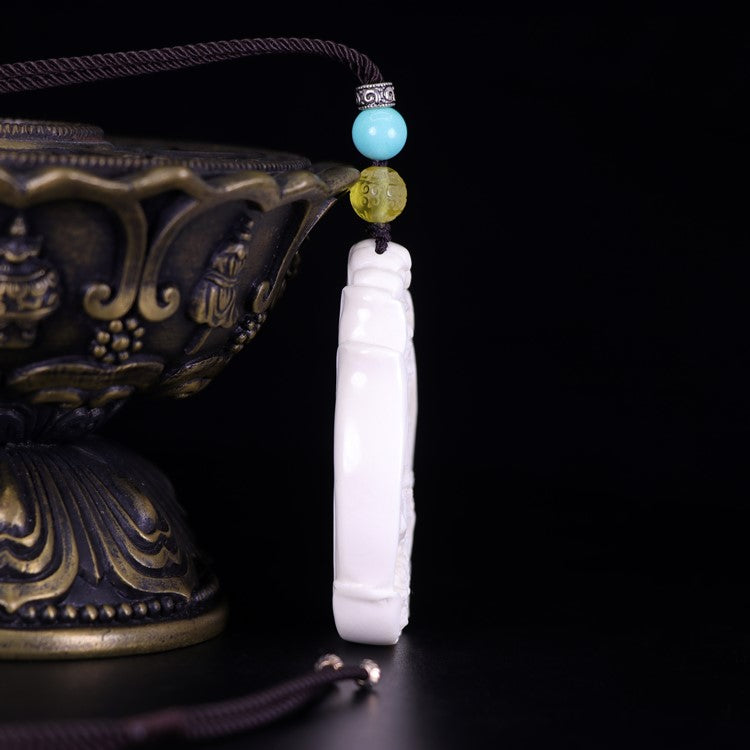 Wrathful One Ivory Acala Buddha Pendant