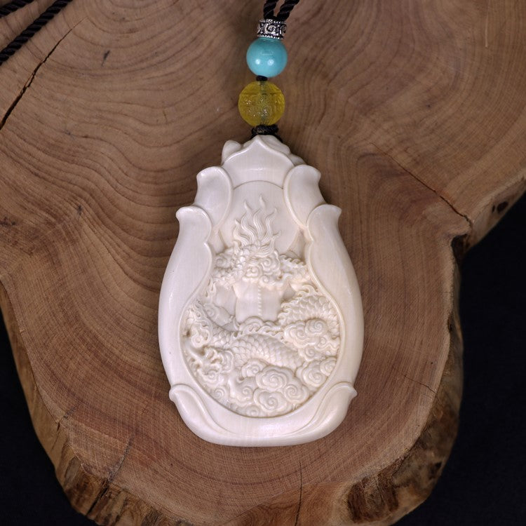 Wrathful One Ivory Acala Buddha Pendant