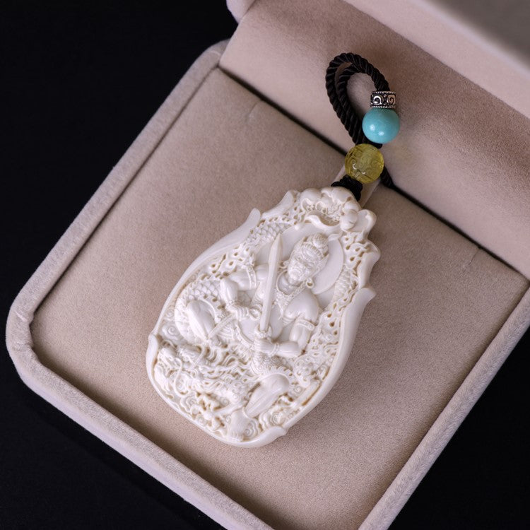 Wrathful One Ivory Acala Buddha Pendant