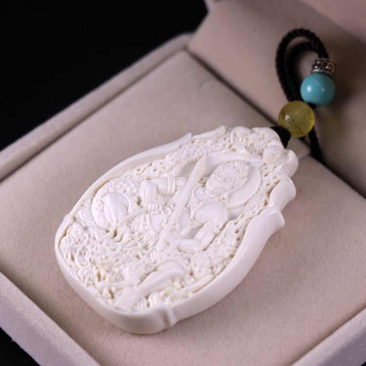 Wrathful One Ivory Acala Buddha Pendant