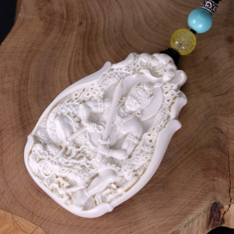 Wrathful One Ivory Acala Buddha Pendant