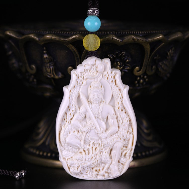 Wrathful One Ivory Acala Buddha Pendant