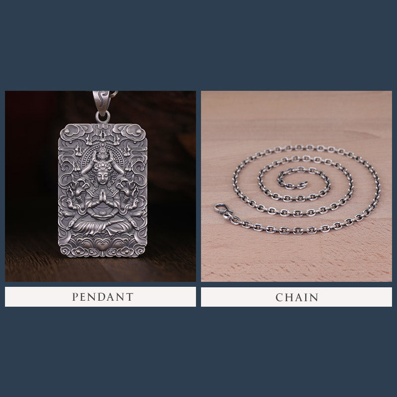 Framed Thousand Hands Guan Yin Pendant