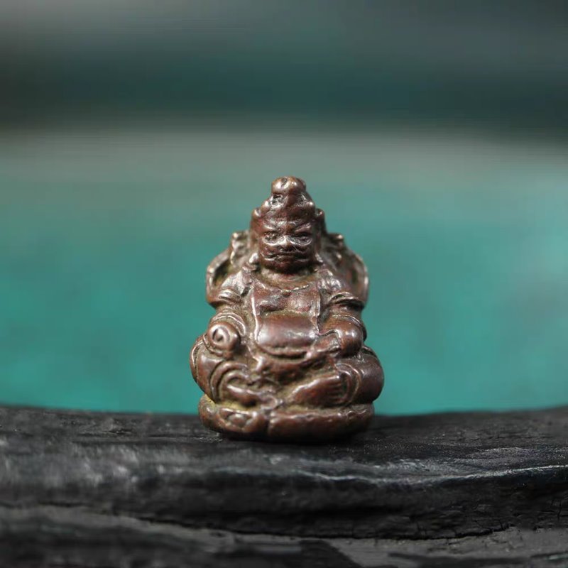 Vintage Tibetan Meteoric Iron God of Wealth Pendant