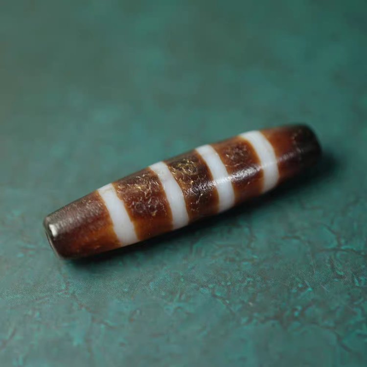 Crimson Waves Chund Dzi Bead
